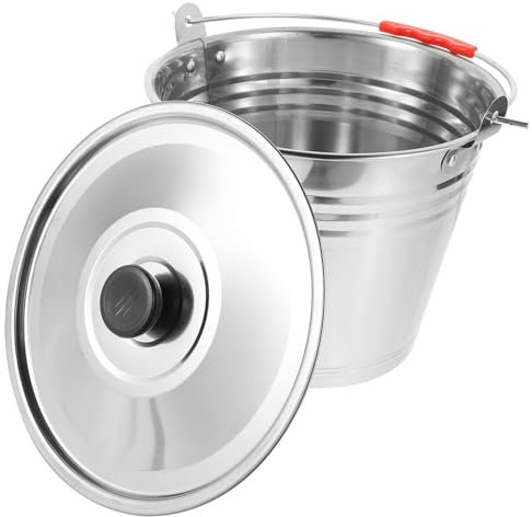 Happyyami Edelstahl Eimer Mit Deckel Runder Eimer Korrosionsbeständiger Für Verschiedene Anlässe Langlebiger Mit Griff Und Extra Schwerm Boden