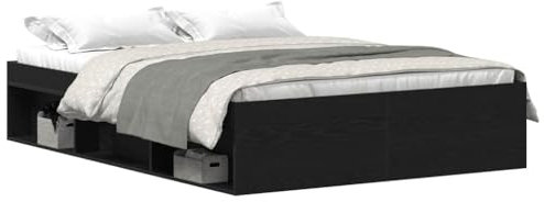 vidaXL Bettgestell ohne Matratze Schwarz Eichen-Optik 140x200 cm