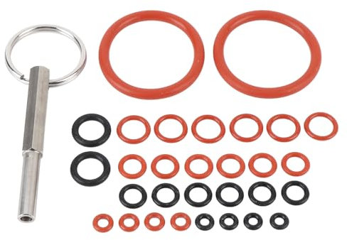 TYTOGE 30 x O-Ringe aus Silikon für Kaffeemaschinen mit Kaffeemaschinen-Reparaturwerkzeug, Schlüssel, Silikon-O-Ring-Set, Wartungsset