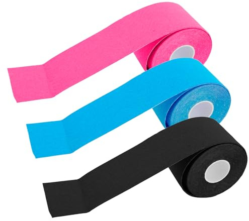 Ennoxwi 3 Rollen Sporttape, 5m x 5cm Kinesiologie Tape Sport Tape Set für Knie, Schulter, Ellenbogen – Kinesiotapes zur Muskelunterstützung & Stabilisierung