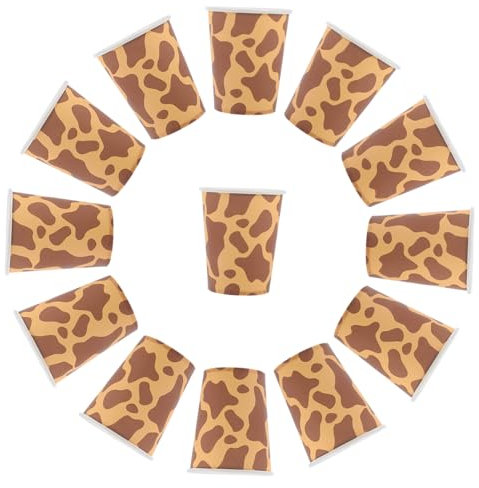 PACKOVE Lot De 24 Gobelets En Papier Motif Girafe Pour Fête D'Anniversaire Pique- Eau Gobelets Portables Pour Bureau