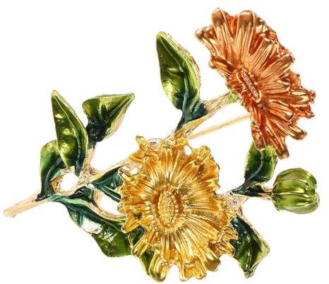 Spilla Crisantemo Colorata Elegante in Lega di Zinco per Donne