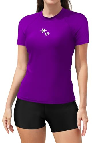 SHEKINI 2-Piece Rash Guard Swimsuits for Women UPF 50+ Short Sleeve Shirt