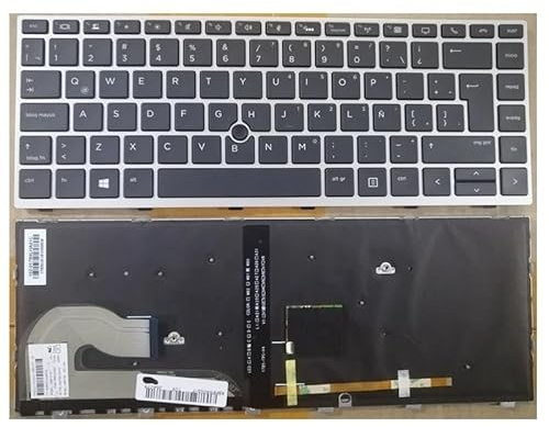 LXCOZED Teclado para portátil HP EliteBook 745, 840, G5/G6, 846, 848, Zbook 14U, HSN-I17C-4/I13C-4, I24C, MT44 y MT45 (EE. UU., RU, FR LA)(LA Backlit Stick)