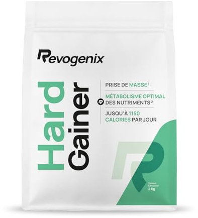Hard Gainer | Caséine Micellaire & Maltodextrine | Prise de Masse Musculaire | Hypercalorique Glucides & Protéines | Chrome & Vitamine B | Mass Gainer Musculation | 2kg Saveur Chocolat | Revogenix