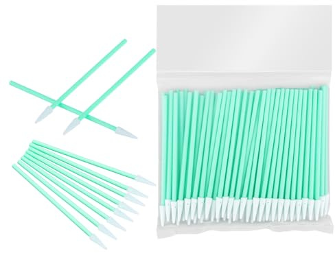 DOPENSPI 100 Stück Spitz Wattestäbchen Reinigungsstäbchen, Schaumstoffspitzen Reinigungstupfer SchaumreinigungsstäBchen Mehrzweck Schaumstofftupfer Set für Kamera Tintenstrahldrucker Optische Linse