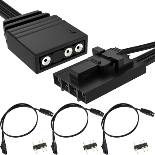 HAAMNING7 4 Pin auf 3 Pin RGB Adapterkabel für Corsair RGB, 5V 3Pin ARGB Geräteanschlusskabel, Lighting Node CORE, Commander CORE und iCUE Commander CORE XT (10cm/3.94in, 3pcs)