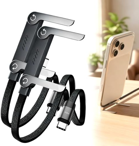 ComedyKing 2 in 1 Phone Charger, 240W Super Fast Charging Cable with Durable Design, USB C Charger Cable 1.5m Durable T-Shaped Multi-Functional Cable Compatible Smartphones, Tablets, Laptops (2pcs)