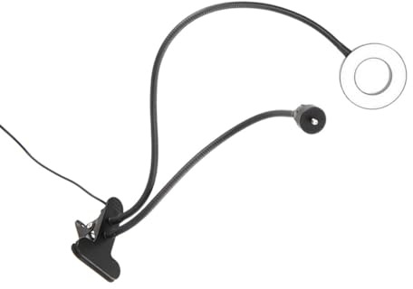 Mipcase Selfie Schreibtischlampe mit Clip 360° Drehbar und Einfach Verstellbar aus Schwarzer Aluminiumlegierung für Live Streaming Undpc Anwendungen