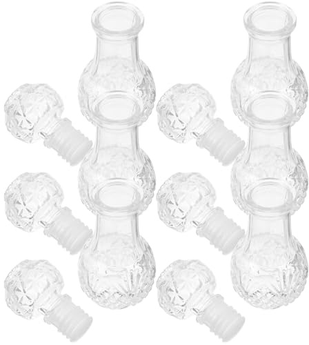 SWOOMEY 6 Pcs Crystal Bottles for Liquor 50ml Glass Whisky Decanter with Stopper Elegant Design Wine Aerator Decanter Excellent Sealing for Wine Tasting and Parties