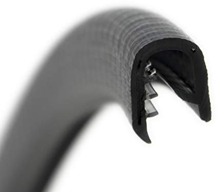 KS-S4-6S Kantenschutzprofil von SMI-Kantenschutzprofi - Klemmbereich 4-6 mm - PVC Gummi Klemmprofil mit Stahleinlage - Kantenschutz - Schwarz - einfache Montage, selbstklemmend ohne Kleber(10 m)