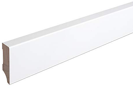 Sockelleiste Massiv Holz Buche weiß lackiert Weimarer Profil Modern 60mm