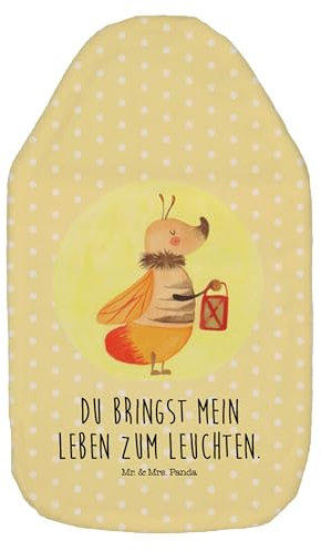 Mr. & Mrs. Panda Wärmflasche Glühwürmchen - Geschenk, Wärmflaschenbezug, lustige Sprüche, Wärmflasche mit Bezug, Liebe, Kleine Wärmflasche,
