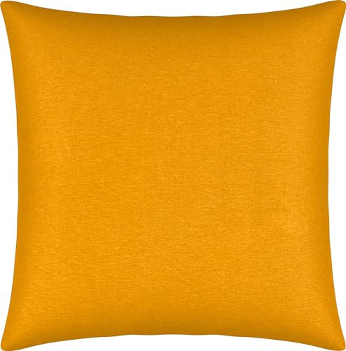 Erwin Müller Kuschelkissenbezug, Kissenhülle Single-Jersey Murnau - gelb Größe 40x40 cm - bügelfrei, strapazierstark, elastisch, mit Reißverschluss