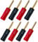 8 QED Screwloc Forte Gold Plated 4mm Banana Plugs for Speakers and Amplifiers (4 Red 4 Black)