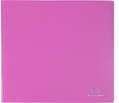 Exacompta - Réf. 88827E - 1 Protège-documents OPAK - 80 pochettes cristal lisse - 160 vues - pour format A4 - dimensions 24 x 32 cm - couverture en polypro semi-rigide - couleur rose