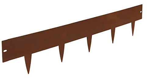 bellissa – Rasenkante Spina Corten-Stahl 103x16cm, Nutzlänge 50m - Rasenbegrenzung aus Metall für saubere Rasen- & Beetabgrenzung - Beeteinfassung Kante mit Schraubverbindung robust & langlebig