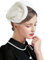 Z&X Britischer Vintage-Wollfilz, Pillbox-Hut für Damen, Kirche, Derby, Winter, Fascinator, Hut, Schleier, Blumen, Fedoras, 012b Weiß, Einheitsgröße