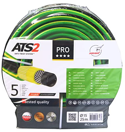 Jardibric - Tuyau d’Arrosage PRO 5 Couches Ø 15 mm 25 m - 30 Bars - Guipé Tricoté - Anti-UV et Anti-Algues