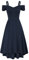 GRACE KARIN Women's Summer Cold Shoulder V-Neck Elegant Party Dress - Navy Blue XL