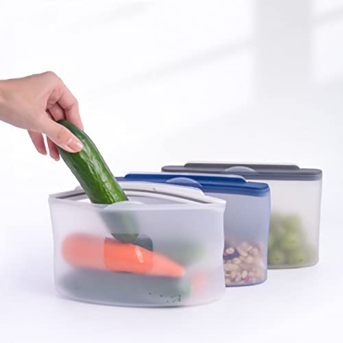 TONGDY Sacs de Conservation des Aliments en Silicone Debout, Sacs de congélation réutilisables, Sacs à Sandwich, température Applicable de -20 ° C ~ 220 ° C, 3 pièces