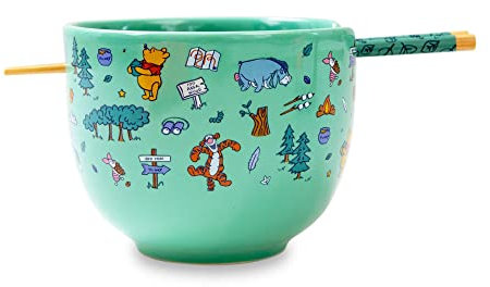 Toynk Disney Winnie l'Ourson Ensemble bol à ramen et baguettes 590 ml