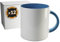 PixColor Lot de 12 tasses de sublimation en céramique blanche avec intérieur bleu clair | Boîte individuelle | 350 ml (11 oz) | Catégorie AAA | Passe au micro-ondes et au lave-vaisselle | Cricut