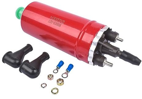 Bisenya 0580464070 Pompa del carburante elettrica ad alta pressione 12V Compatibile con 82308678 4421193 90292723 Pompa carburante in linea, pompa benzina per benzina, diesel, universale (rosso)