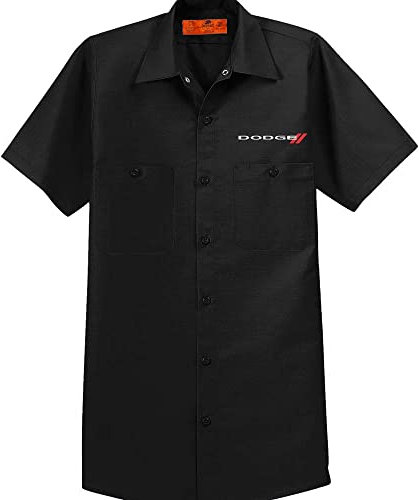 Dodge Mechaniker-Shirt | Wählen Sie Ihr Logo | SRT, Hellcat, Redeye, Scat Pack, Viper Sneaky Pete, Fangs, Stryker, Schwarz, 3X-Groß