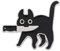 Broche en Émail de Chat Épingles Chat Noir avec Couteau Dessin Animé Mignon Broches Bijoux Cadeau Surprise pour Femme Fille Enfant Homme Vêtements Décor