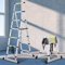 Ikodm Scala telescopica in alluminio, 1,7 m + 2,0 m, telaio A 5 + 6 livelli, scala allungabile per riparazioni di tetto, dimensioni piegate 65 cm, portata 150 kg