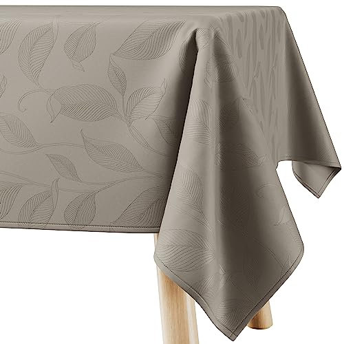 Filumi Tischdecke 110x140 cm Beige Abwaschbar Für Indoor Outdoor Pflanzenmuster Amalu