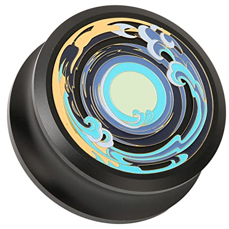 LP Disc Stabilisator, CNC Plattenspieler 3 in 1 Schallplatten Puck mit 2 Mm Dickem Silikon Bodenpolster für Vibrationsausgleich (Schwarz)