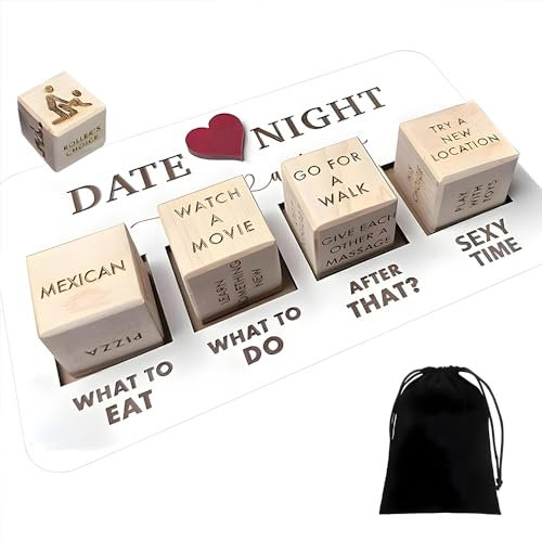 ZCOINS Date Night Würfel für Paare, Romantisches Würfelspiel mit kreativen Date Ideen, Couple Geschenke für Valentinstag, Jahrestag und Wochenendaktivitäten, inkl. Aufbewahrungstasche