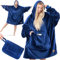 KESSER® Hoodie Decke Kuscheldecke mit Ärmeln Deckenpullover Vielseitig Tragbare Decke zum Anziehen für Damen & Herren, Sweatshirt Warm Kuschelpullover Erwachsene weich Ärmeldecke Oversize Navyblau