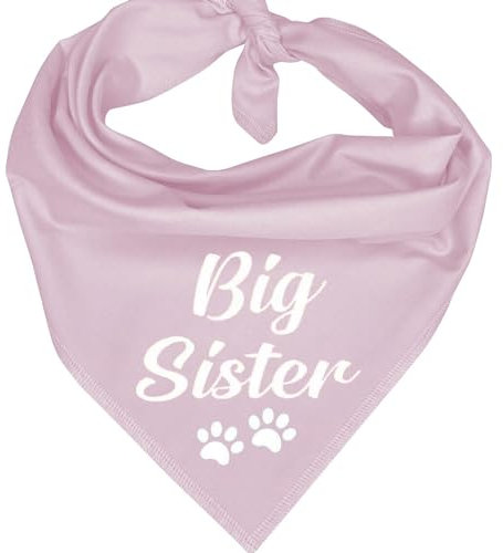 Hunde-Halstuch für große Schwester, Geburtstag, für Jungen, Mädchen, große Schwester, Geburtstagszubehör für große Haustiere, Polyester, 80 x 40 cm