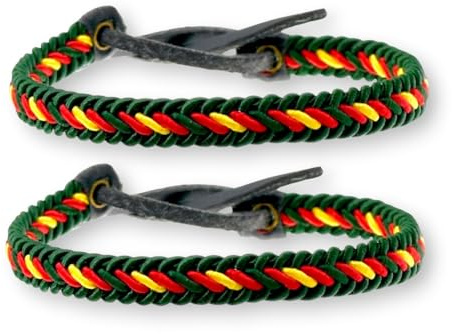BDM Herren- und Damenarmband aus grünem geflochtenem Faden der Guardia Civil und mit der Flagge Spaniens. Ohne Verschluss und auf Verschiedene Größen einstellbar.
