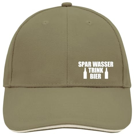 Huuraa Basecap Spar Wasser Trink Bier Bierflasche Geschenk Olive/Beige Spar Wasser Trink Bier Accessoire
