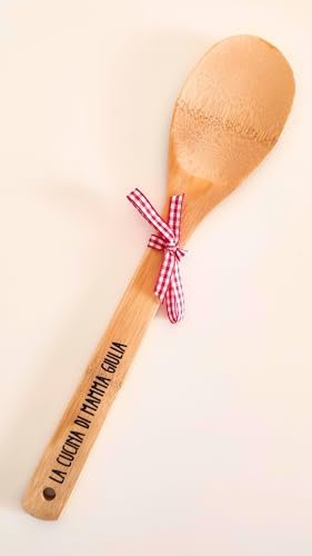 Cucchiaio da cucina in Legno Inciso Personalizzato con Frase a scelta, Festa della Mamma, Bomboniera Battesimo, Comunione, Cresima, Matrimonio.