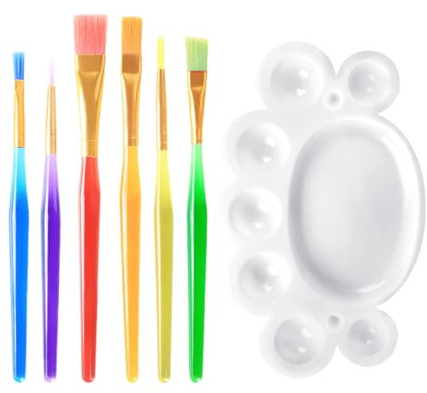 DHSBGWSX Lot de 6 pinceaux à gâteau - Petit pinceau à pâtisserie - Poils en nylon - Manche en aluminium - Rouge, jaune, bleu, vert, violet, orange