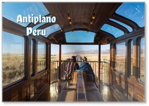 Antiplano, Peru - Enjoying The Observation Deck of The Perurail Titicaca Train, Crossing The Antiplano on The Journey from Puno to Cusco, Peru, Kühlschrankmagnet