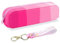 MIXVOVA Astuccio in silicone, astuccio colorato per matite portatile, leggero, impermeabile, carino materiale scolastico, dotato di portachiavi e corda in pelle morbida (rosa)