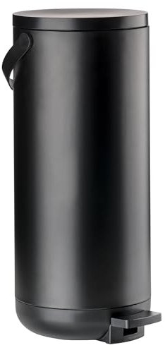 Zone Denmark Circular Mülleimer fürs Bad, Kosmetikeimer, Abfalleimer fürs Badezimmer, Durchm. 20,5 cm, Höhe 23,5 cm, Fassungsvermögen 53 Liter, Schwarz