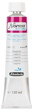 Schmincke - NORMA Blue, 21348012, mejores pinturas al óleo a base de agua, altamente pigmentadas, resistentes a la luz, veganas, magenta, 120 ml