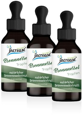 Nimm 3, zahl 2 Aktion Liposomale Brennnessel Tropfen hochdosiert - 2000mg Brennnessel pro Tag (180.000mg in 3 Flaschen) - MCT Öl C8 & C10