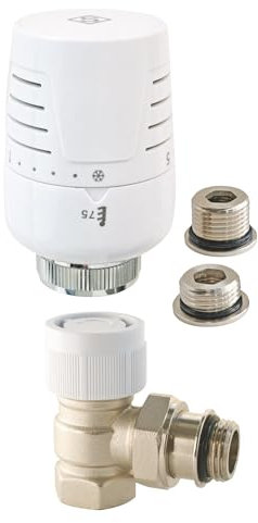 SOMATHERM FOR YOU, Robinet thermostatique T302 équerre Universel 3/8 ou 1/2, Compatible M30x1,5, contrôle précis de la température, Installation Facile, étanchéité Parfaite, Durable