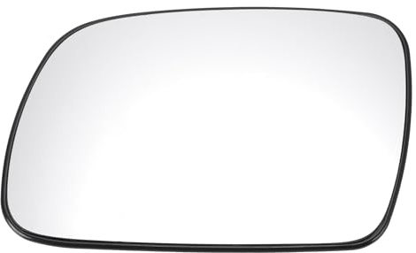A ABSOPRO Espejo retrovisor del lado izquierdo del coche, reemplazo de cristal con placa de respaldo, convexo, calefactado, cristal blanco para Peugeot 307 2001-2009