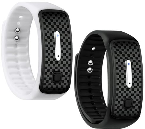 AOGOE 2 Stück Ultraschall-Körperform-Armband, Ionen-Körperform-Armband, UltraSonic LymphDrainage-Armband, Ultraschallarmband für alle Männer und Frauen (Schwarz+Weiß)