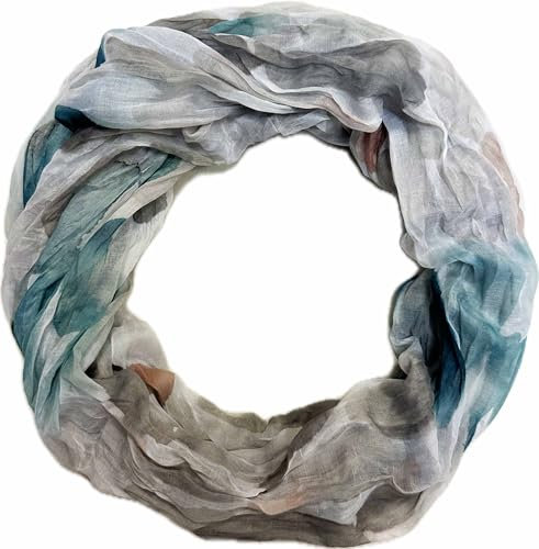 Jeamis Kreis Seide Loop Farbverlauf Frühling Rundschal Rainbow Unisex Sommer Leicht Schal Stola Dots (DotsH Taupe)