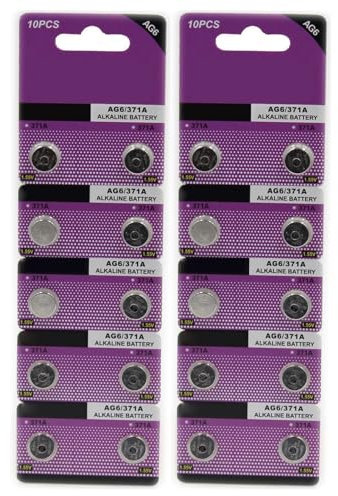 Fitooles 20pcs/10Pcs AG6 SR920SW AG6/920/371 Watch Battery 1.5V Alkaline Button Cell Batteries for Small Devices